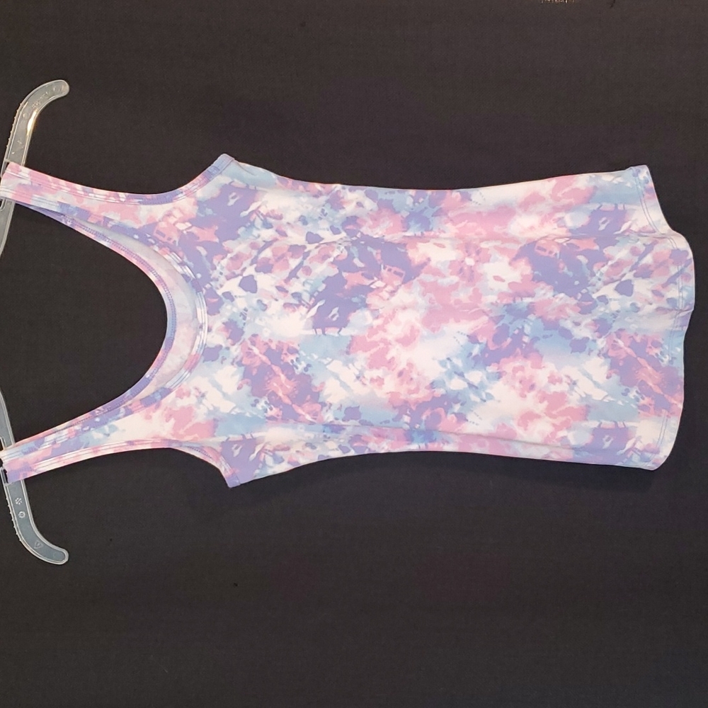 No bundries tank top tye Dyed pink blue purples white size xs (1)